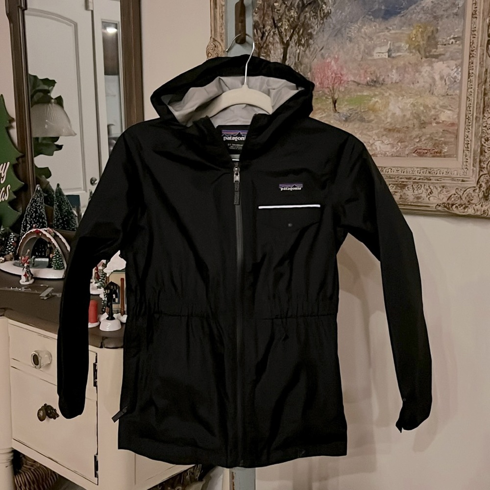 Kids Patagonia Rain Jacket - Black - Size L 12